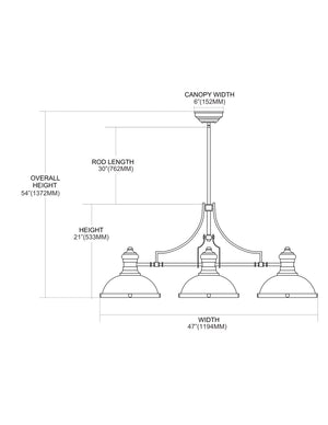 ELK Home - 66235-3 - Three Light Linear Chandelier - Chadwick - Oil Rubbed Bronze