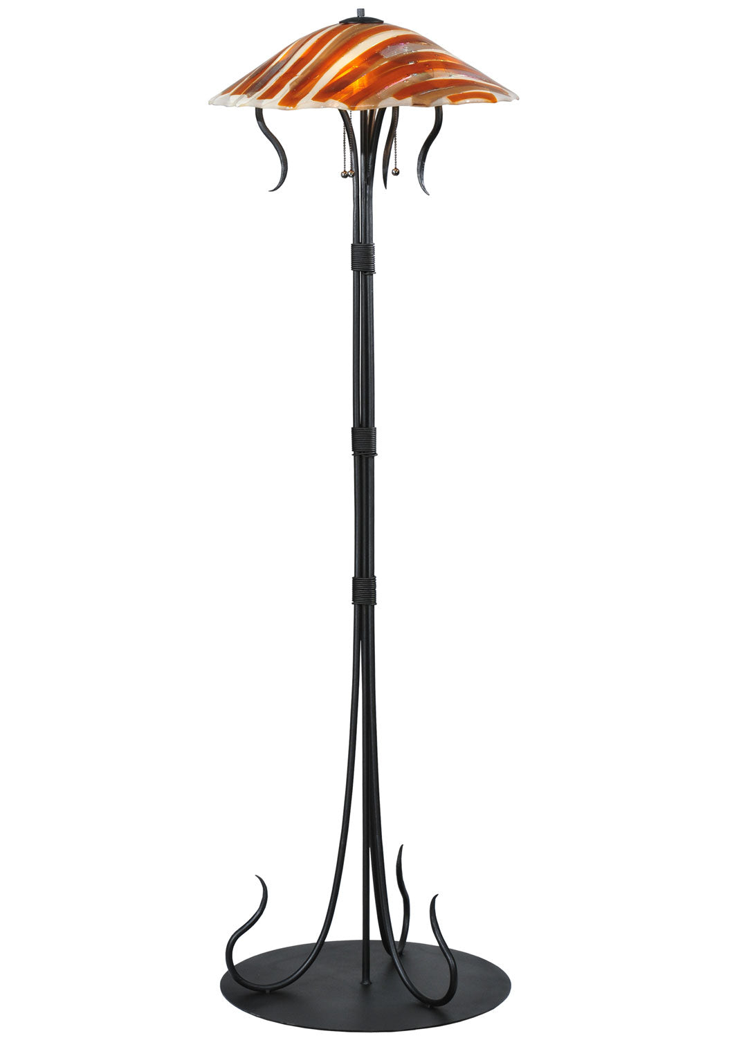 Meyda Tiffany - 115471 - Three Light Floor Lamp - Marina - Black Metal,Custom