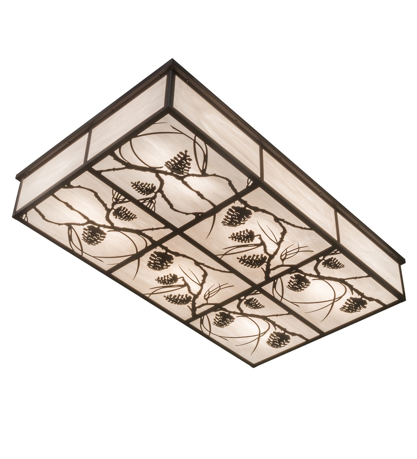 Meyda Tiffany - 117123 - 12 Light Flushmount - Mountain Pine - Cafe Noir