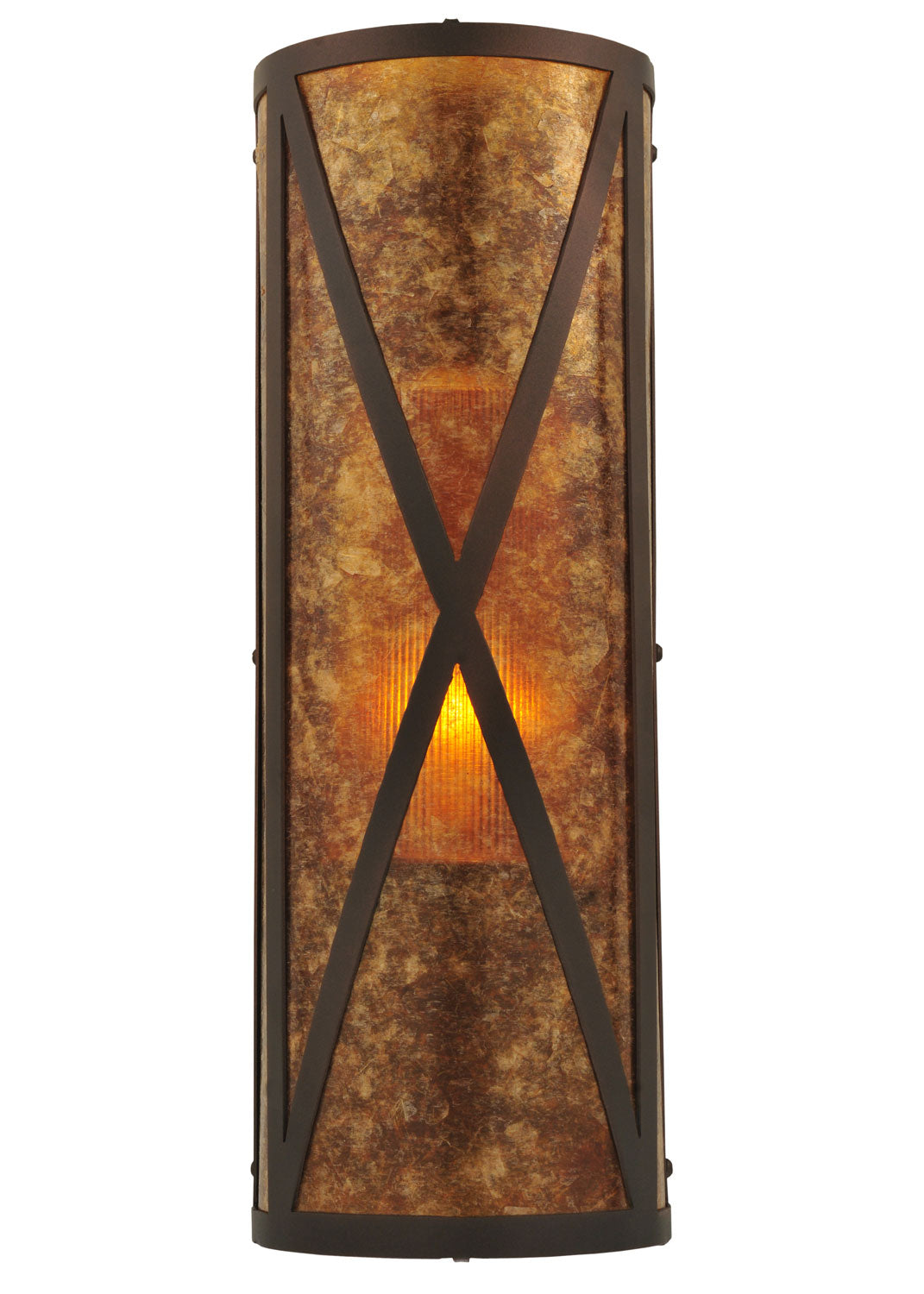 Meyda Tiffany - 117850 - One Light Wall Sconce - Saltire Craftsman - Mahogany Bronze