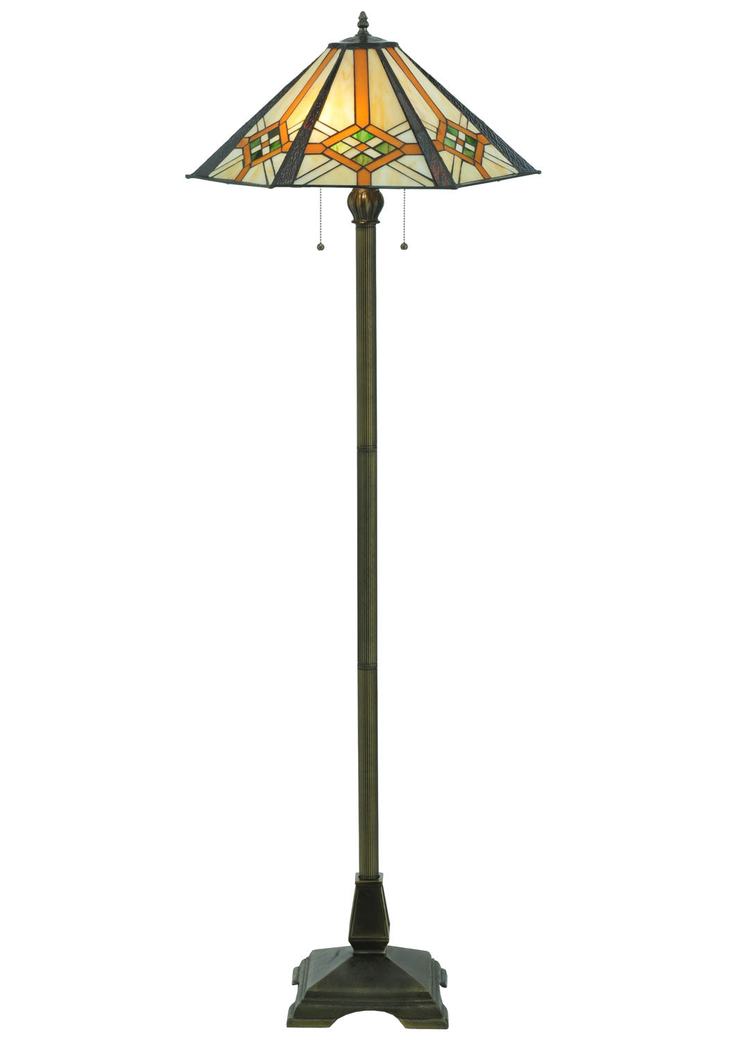 Meyda Tiffany - 118694 - Two Light Floor Lamp - Crosshairs Mission - Antique