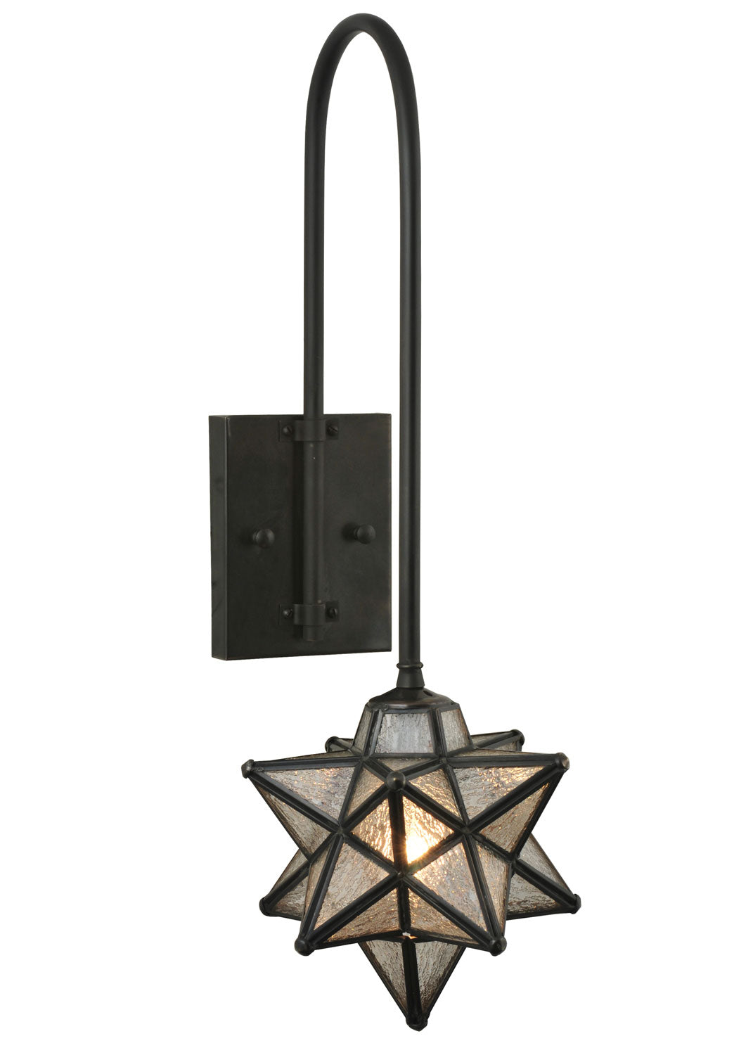 Meyda Tiffany - 119794 - One Light Wall Sconce - Moravian Star - Craftsman Brown