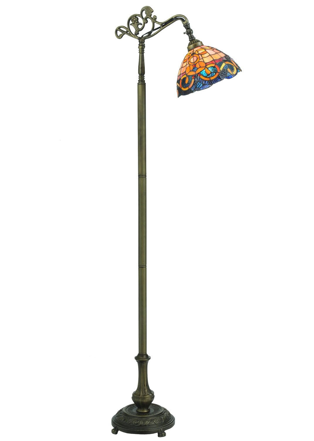 Meyda Tiffany - 120578 - Bridge Arm Floor Lamp - Saturday Morning - Mahogany Bronze