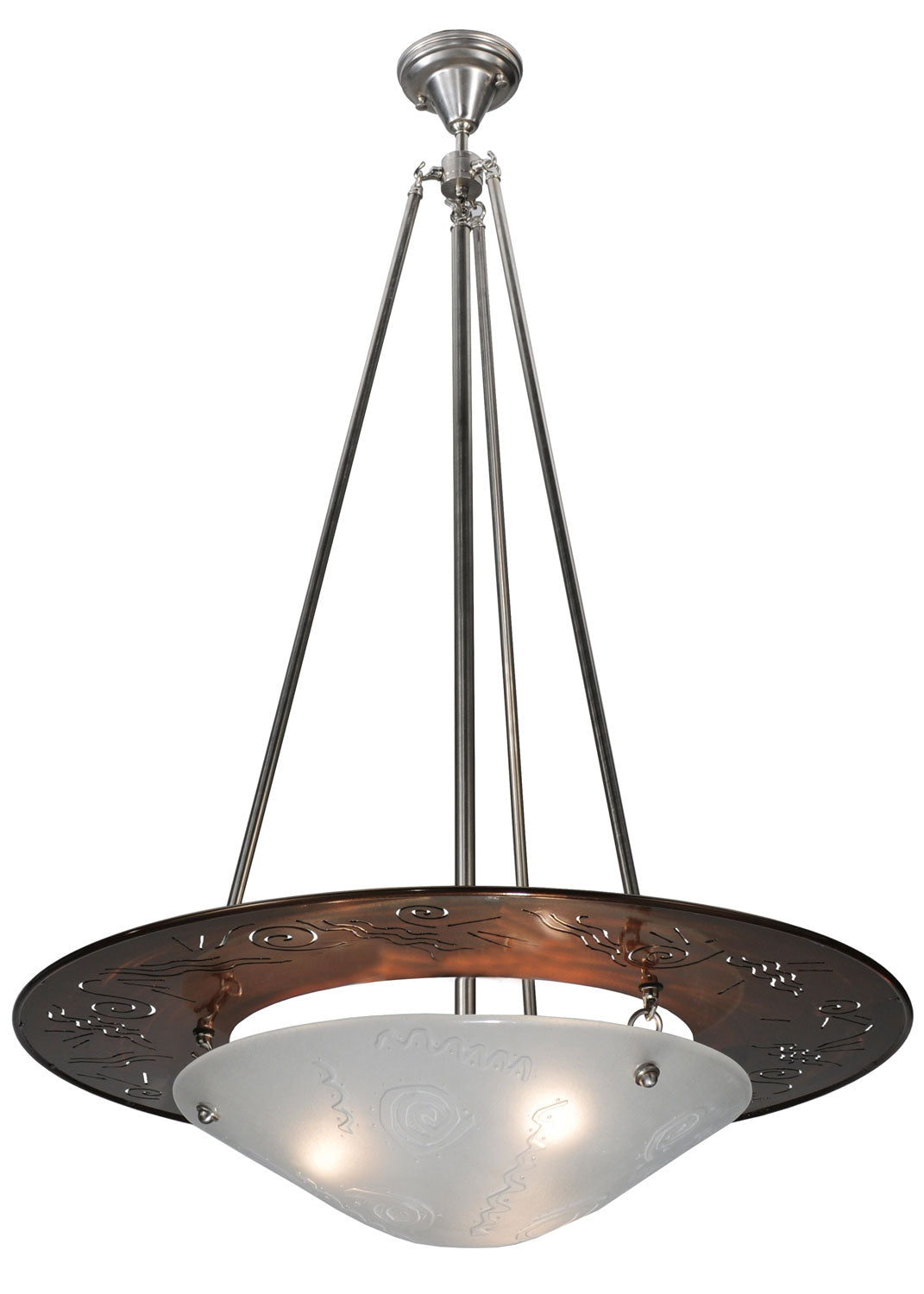 Meyda Tiffany - 120906 - Three Light Pendant - Metro Fusion - Transparent Copper,Brushed Nickel