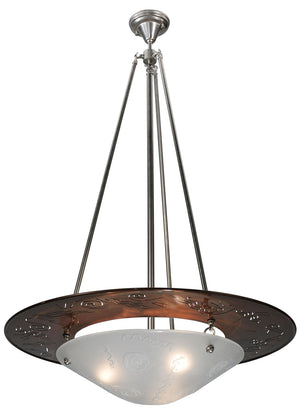 Meyda Tiffany - 120906 - Three Light Pendant - Metro Fusion - Transparent Copper,Brushed Nickel