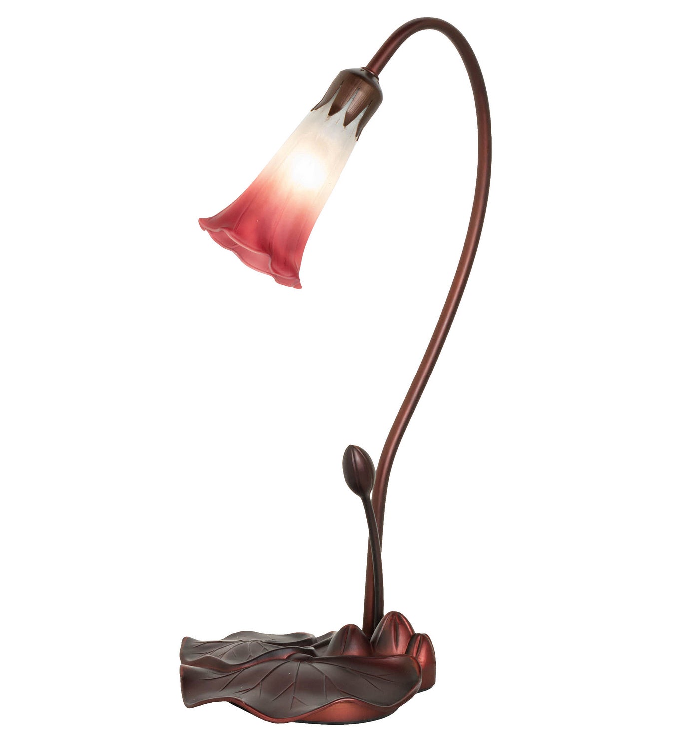 Meyda Tiffany - 13509 - One Light Accent Lamp - Pink/White - Mahogany Bronze