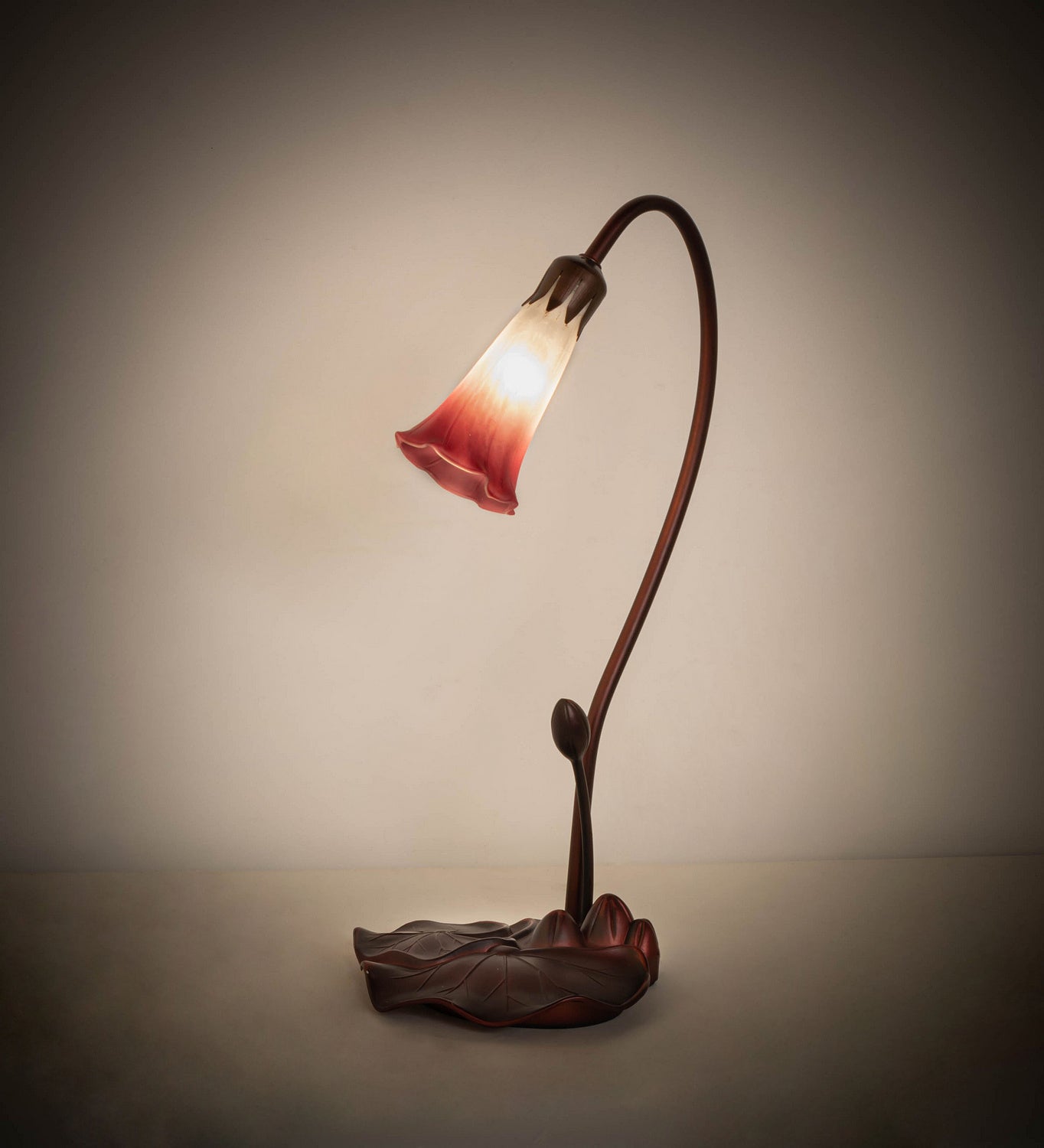 Meyda Tiffany - 13509 - One Light Accent Lamp - Pink/White - Mahogany Bronze