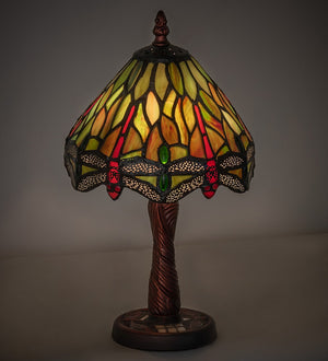 Meyda Tiffany - 26614 - One Light Mini Lamp - Tiffany Hanginghead Dragonfly - Antique Copper