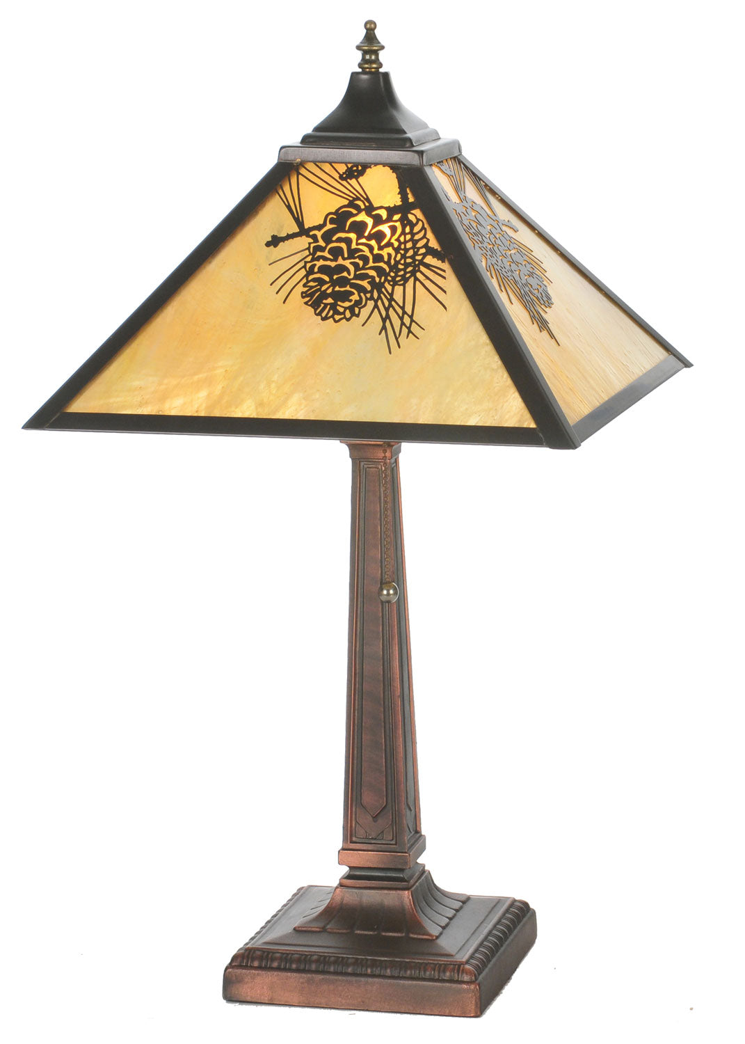 Meyda Tiffany - 32789 - One Light Table Base - Winter Pine - Mahogany Bronze