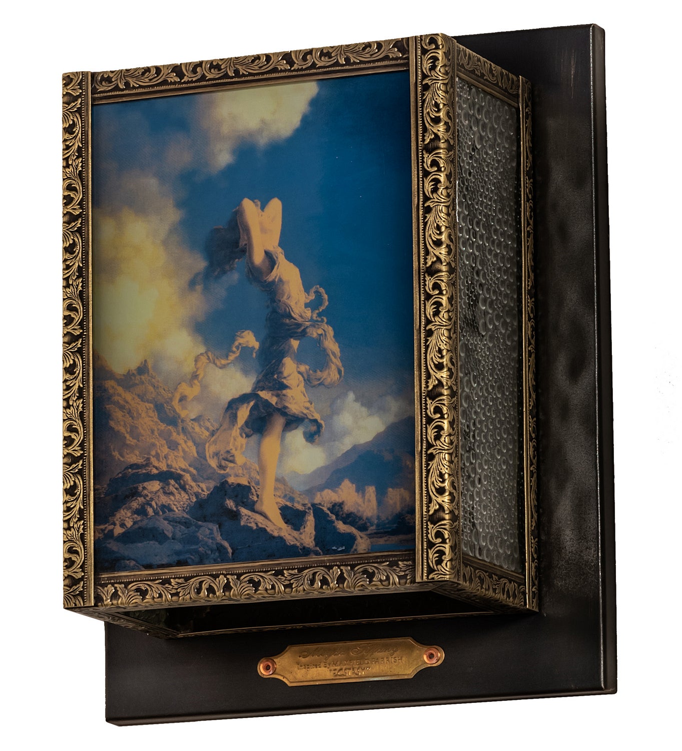 Meyda Tiffany - 38382 - One Light Wall Sconce - Maxfield Parrish - Textured Black/Antique Brass