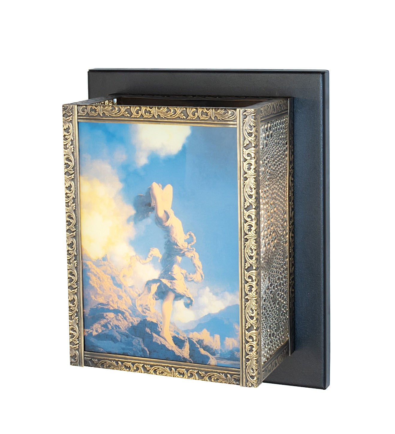 Meyda Tiffany - 38382 - One Light Wall Sconce - Maxfield Parrish - Textured Black/Antique Brass