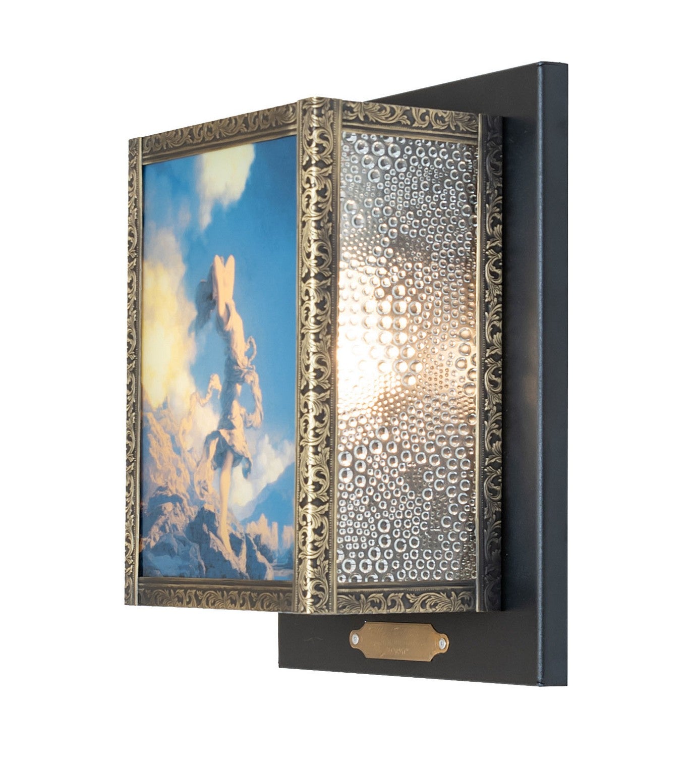 Meyda Tiffany - 38382 - One Light Wall Sconce - Maxfield Parrish - Textured Black/Antique Brass