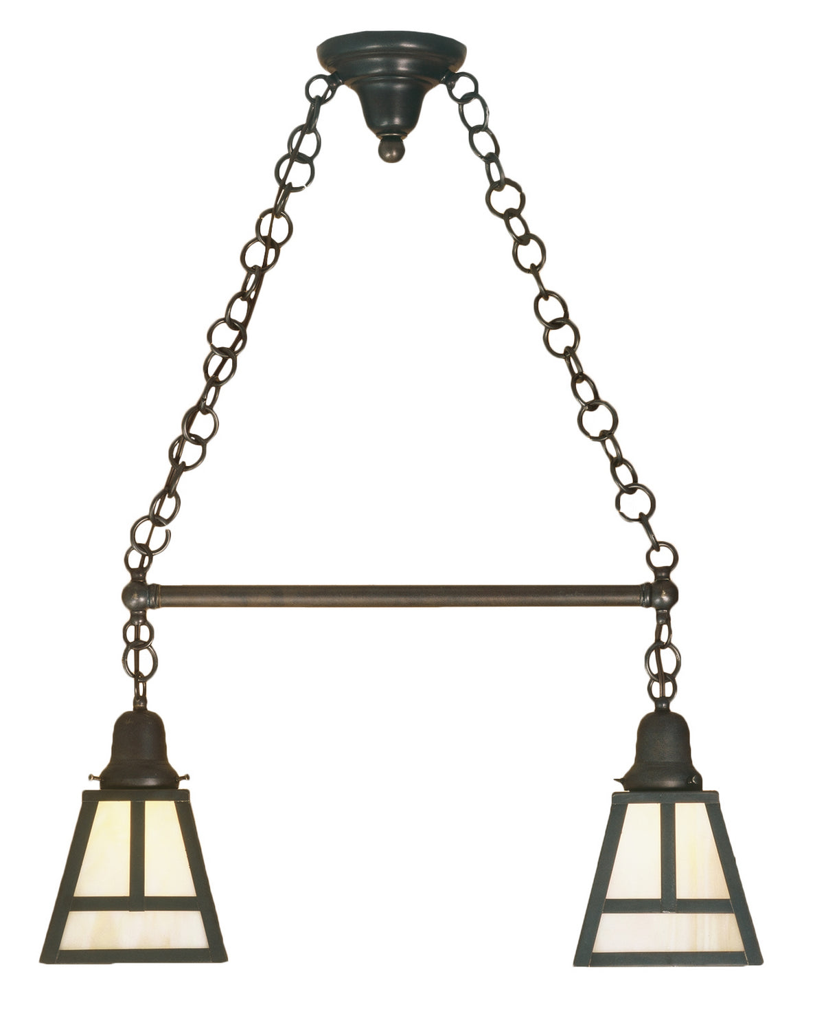 Meyda Tiffany - 52207 - Two Light Island Pendant - T" Mission" - Craftsman Brown