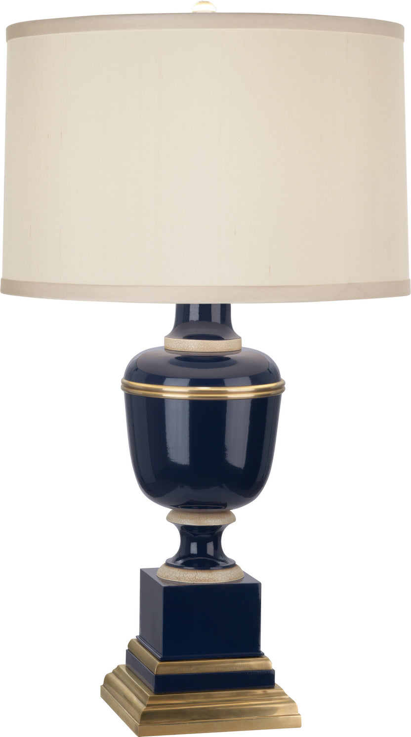 Robert Abbey - 2504X - One Light Accent Lamp - Annika - Midnight Blue Lacquered Paint, Natural Brass w/Ivory Crackle