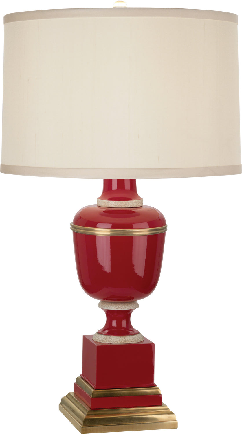 Robert Abbey - 2505X - One Light Accent Lamp - Annika - Red Lacquered Paint w/Natural Brass/Ivory Crackle