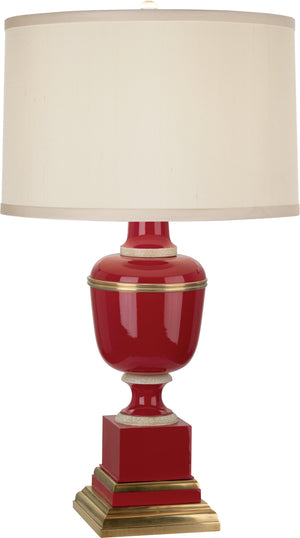 Robert Abbey - 2505X - One Light Accent Lamp - Annika - Red Lacquered Paint w/Natural Brass/Ivory Crackle