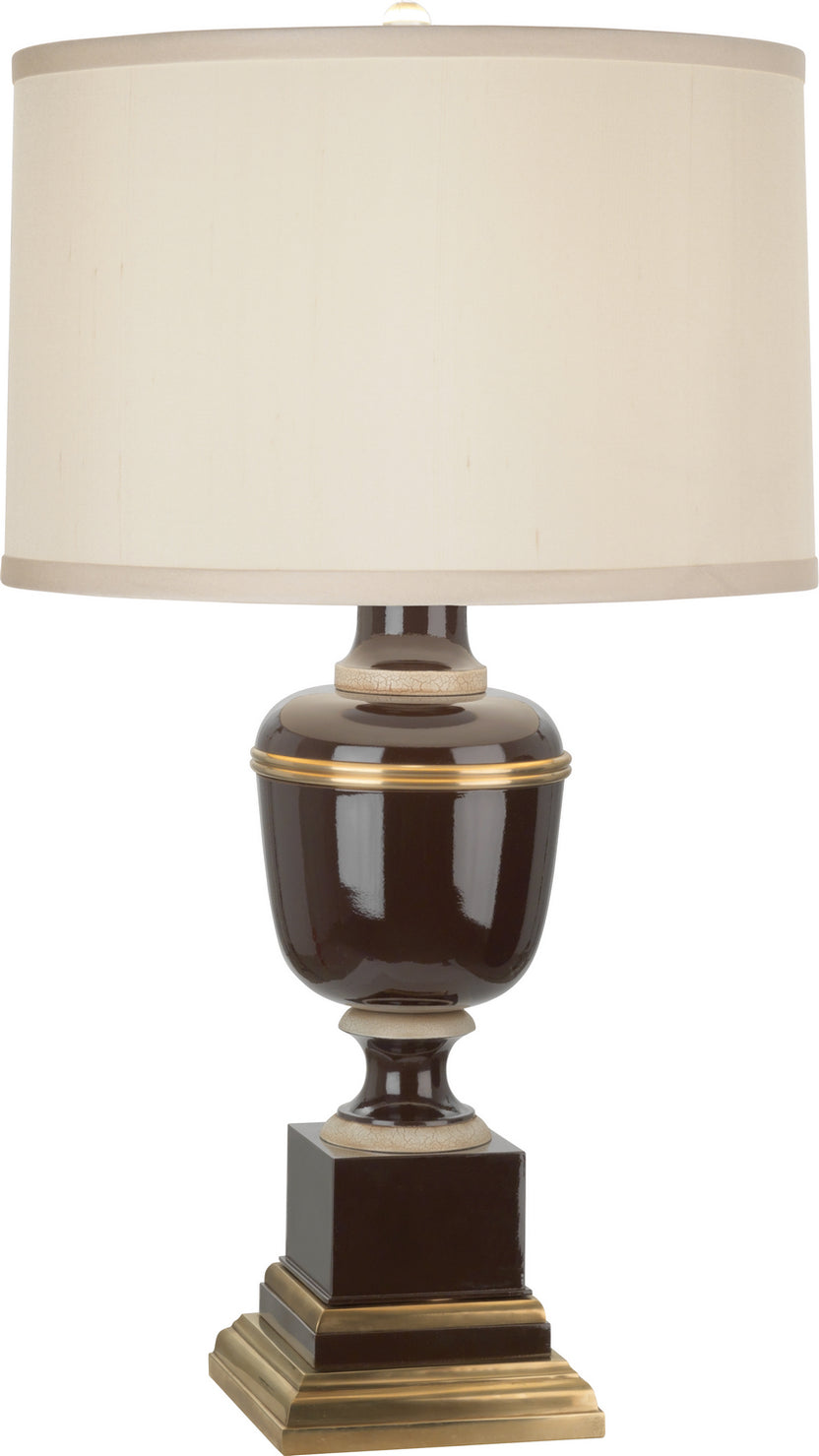 Robert Abbey - 2506X - One Light Accent Lamp - Annika - Chocolate Lacquered Paint w/Natural Brass, Ivory Crackle