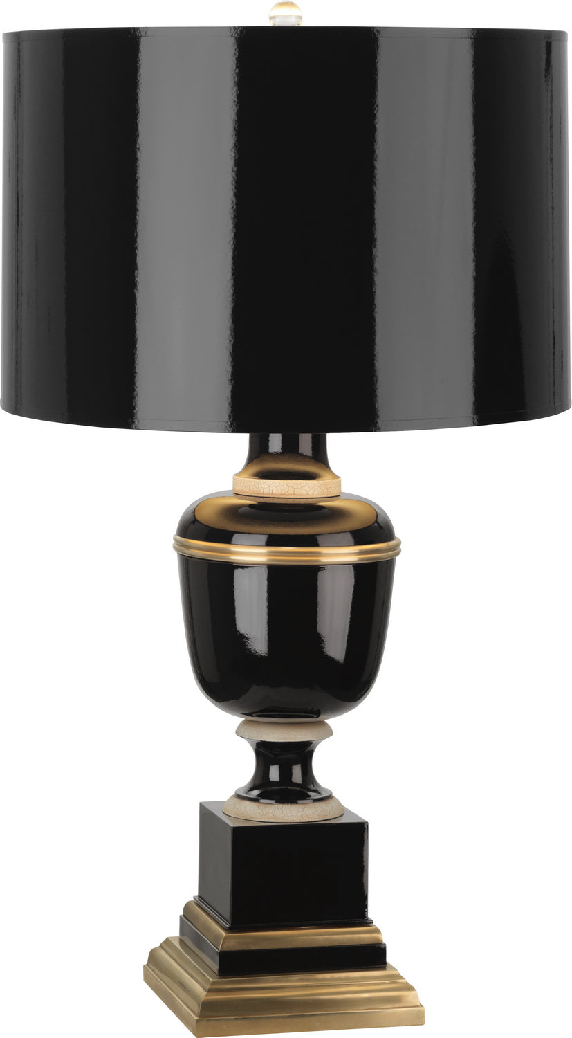 Robert Abbey - 2507 - One Light Accent Lamp - Annika - Black Lacquered Paint w/Natural Brass, Ivory Crackle