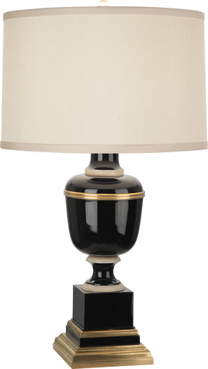 Robert Abbey - 2507X - One Light Accent Lamp - Annika - Black Lacquered Paint w/Natural Brass and Ivory Crackle