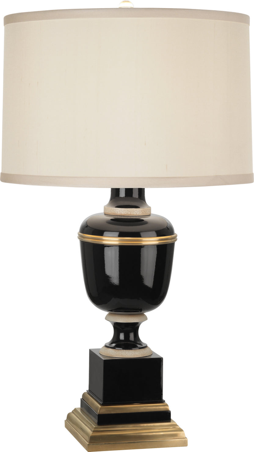 Robert Abbey - 2507X - One Light Accent Lamp - Annika - Black Lacquered Paint w/Natural Brass, Ivory Crackle