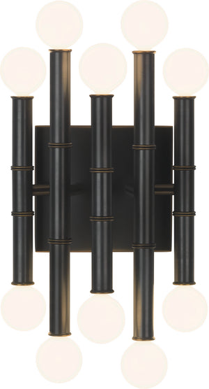 Robert Abbey - Z686 - Ten Light Wall Sconce - Jonathan Adler Meurice - Deep Patina Bronze