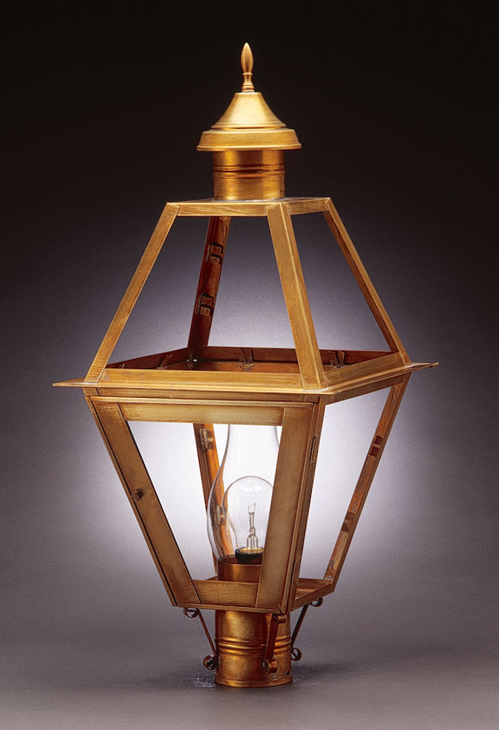 Northeast Lantern - 1013-AB-CIM-CLR - One Light Post Mount - Boston - Antique Brass