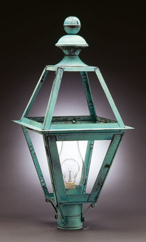 Northeast Lantern - 1023-VG-CIM-CLR - One Light Post Mount - Boston - Verdi Gris