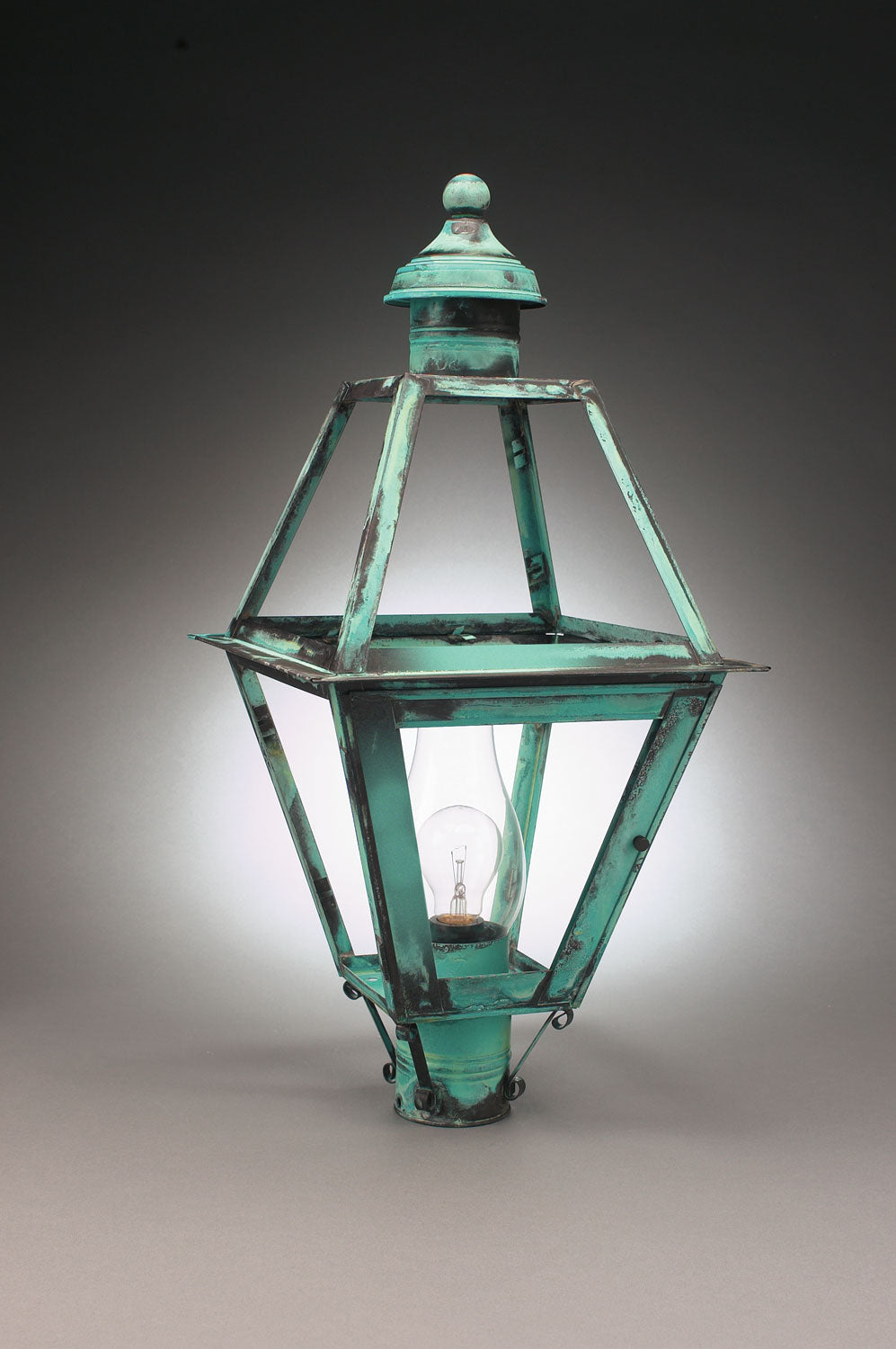 Northeast Lantern - 1063-VG-CIM-CLR - One Light Post Mount - Boston - Verdi Gris