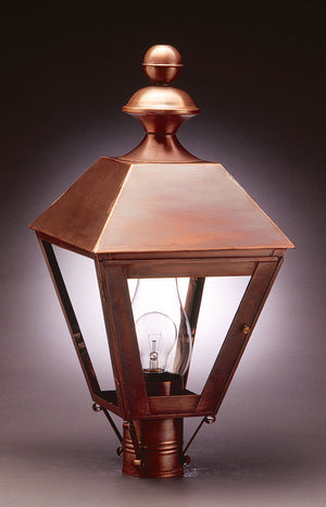 Northeast Lantern - 1123-AC-CIM-CLR - One Light Post Mount - Boston - Antique Copper