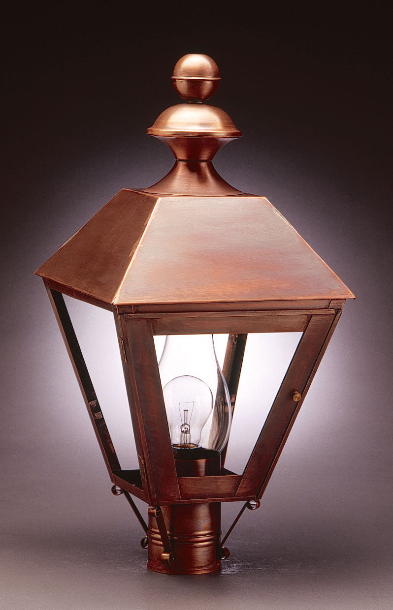 Northeast Lantern - 1123-AC-CIM-CLR - One Light Post Mount - Boston - Antique Copper