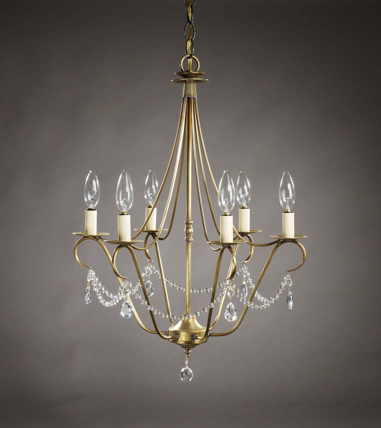 Northeast Lantern - 929-AB-LT6-CRY - Six Light Hanging Fixture - Chandelier - Antique Brass