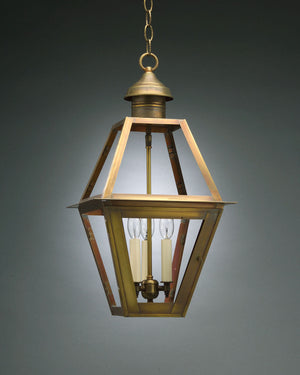 Northeast Lantern - 1012-AB-LT3-CLR - Three Light Hanging Lantern - Boston - Antique Brass