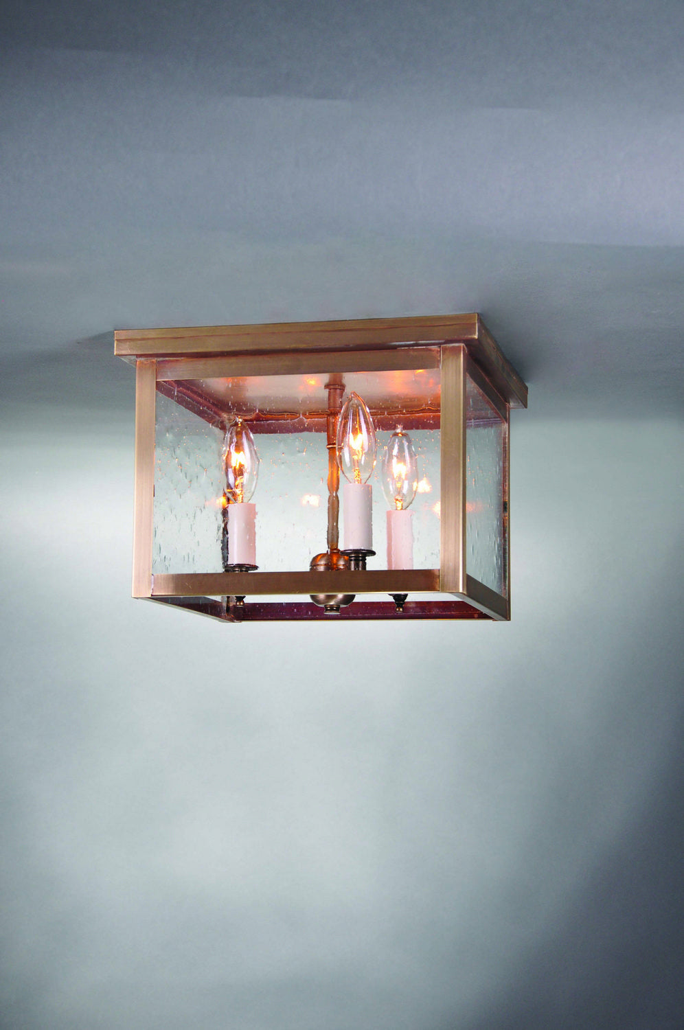 Northeast Lantern - 4904-AB-LT3-CSG - Three Light Flush Mount - Flush Mount - Antique Brass