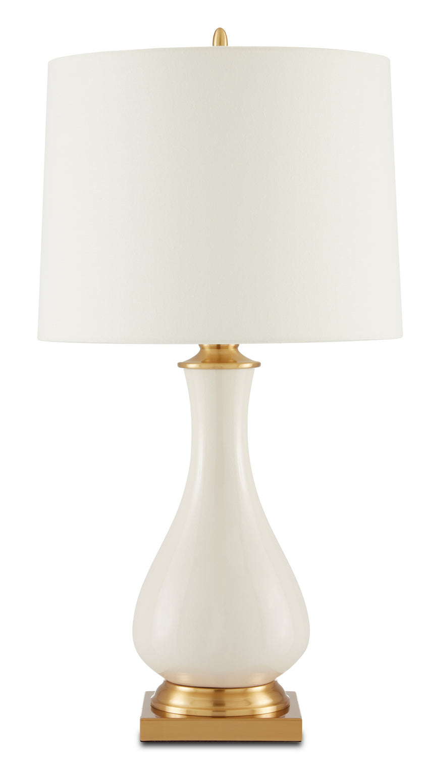 Currey and Company - 6425 - One Light Table Lamp - Lynton - Cream Crackle/Brass