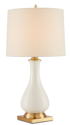 Currey and Company - 6425 - One Light Table Lamp - Lynton - Cream Crackle/Brass