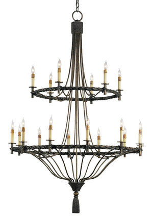 Currey and Company - 9174 - 18 Light Chandelier - Priorwood - Pyrite Bronze