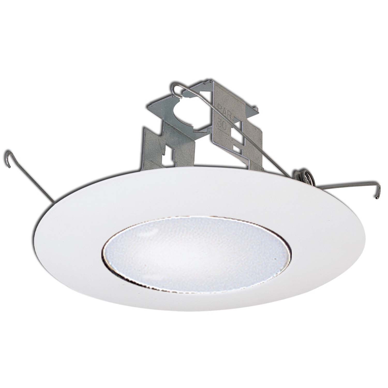 Nora Lighting - NP-322 - 6" Albalite Lens W/ Plastic Trim & Bracket - Rec Inc 6" Trim - White