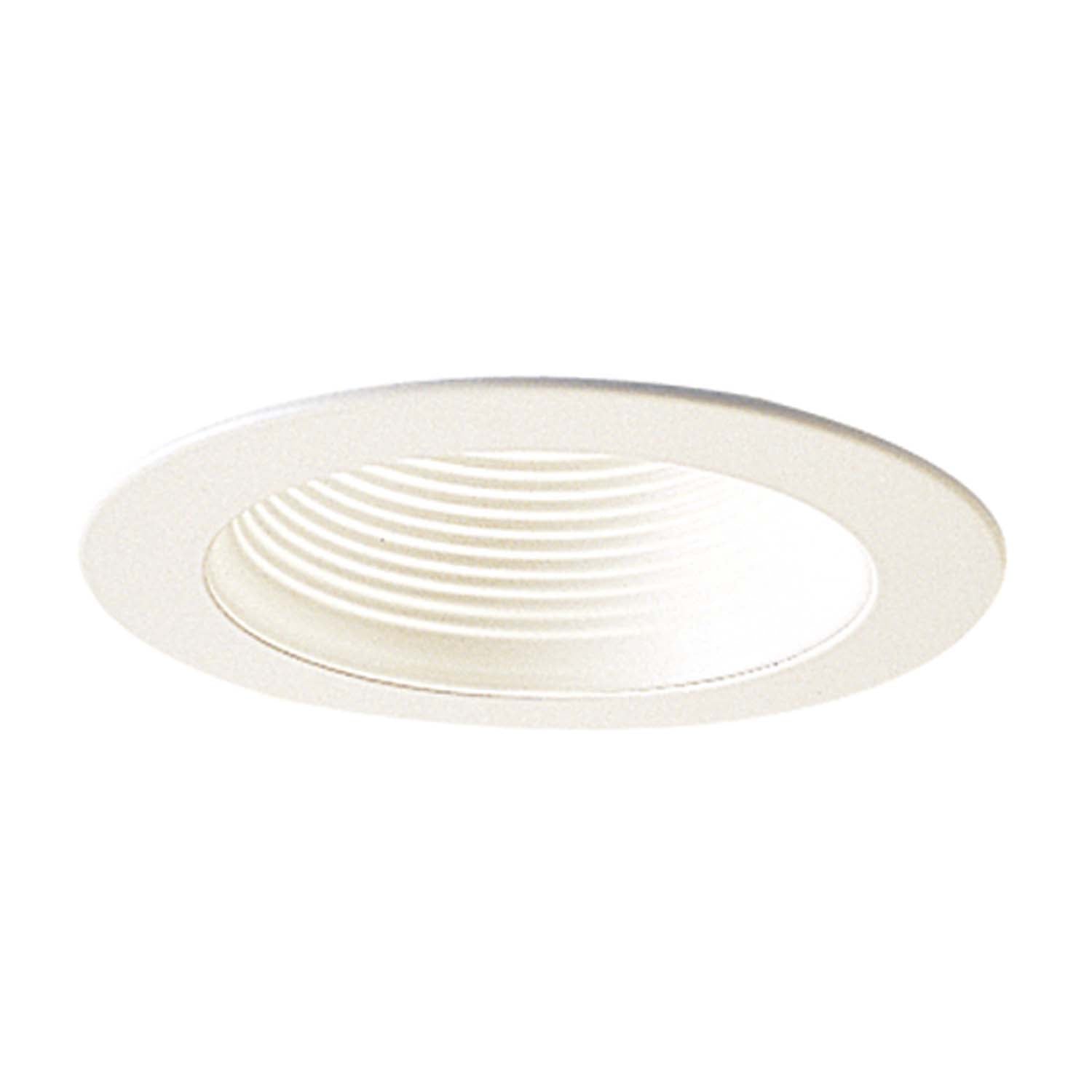 Nora Lighting - NS-40 - 4" Stepped Metal Baffle Trim W/ Metal Ring - Rec Inc 4" Trim - White