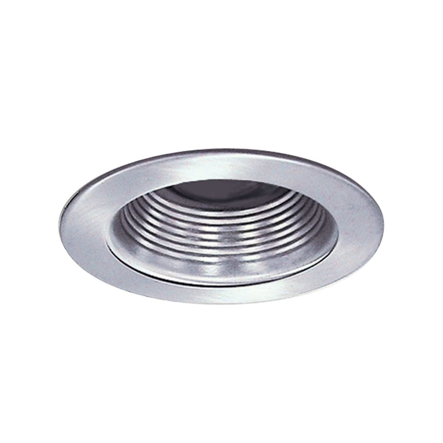 Nora Lighting - NS-40N - 4" Stepped Metal Baffle Trim W/ Metal Ring - Rec Inc 4" Trim - Natural Metal