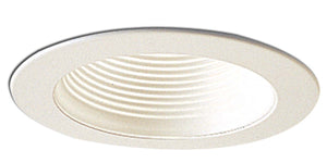 Nora Lighting - NS-40P - 4" Stepped Phenolic Baffle Trim W/ Plastic Ring - Rec Inc 4" Trim - White