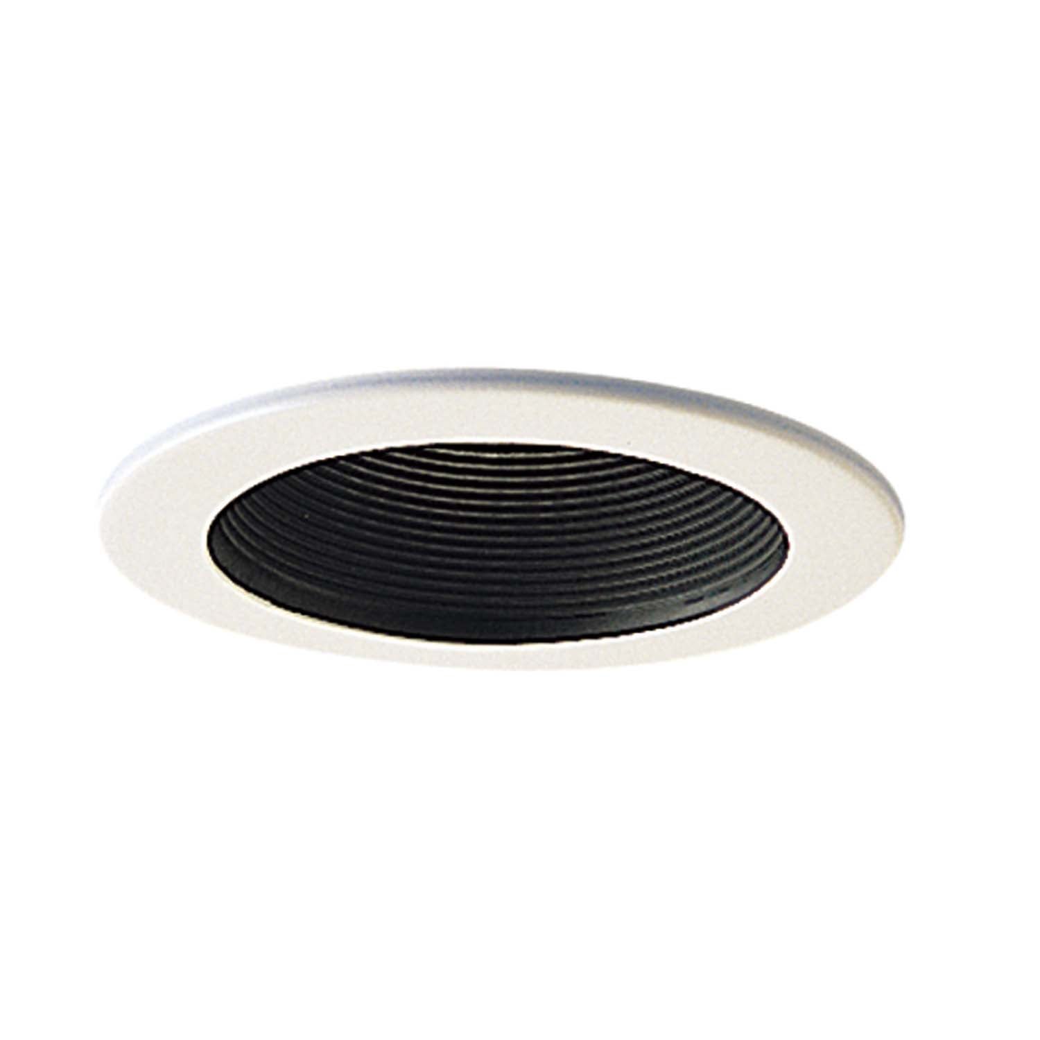 Nora Lighting - NS-41P - 4" Stepped Phenolic Baffle Trim W/ Plastic Ring - Rec Inc 4" Trim - Black