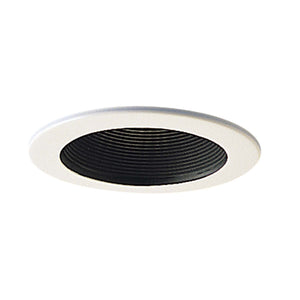 Nora Lighting - NS-41P - 4" Stepped Phenolic Baffle Trim W/ Plastic Ring - Rec Inc 4" Trim - Black