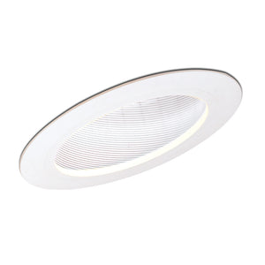 Nora Lighting - NTP-614W - 6" Sloped Phenolic Stepped Baffle Trim - Rec Slope 6" Trim - White