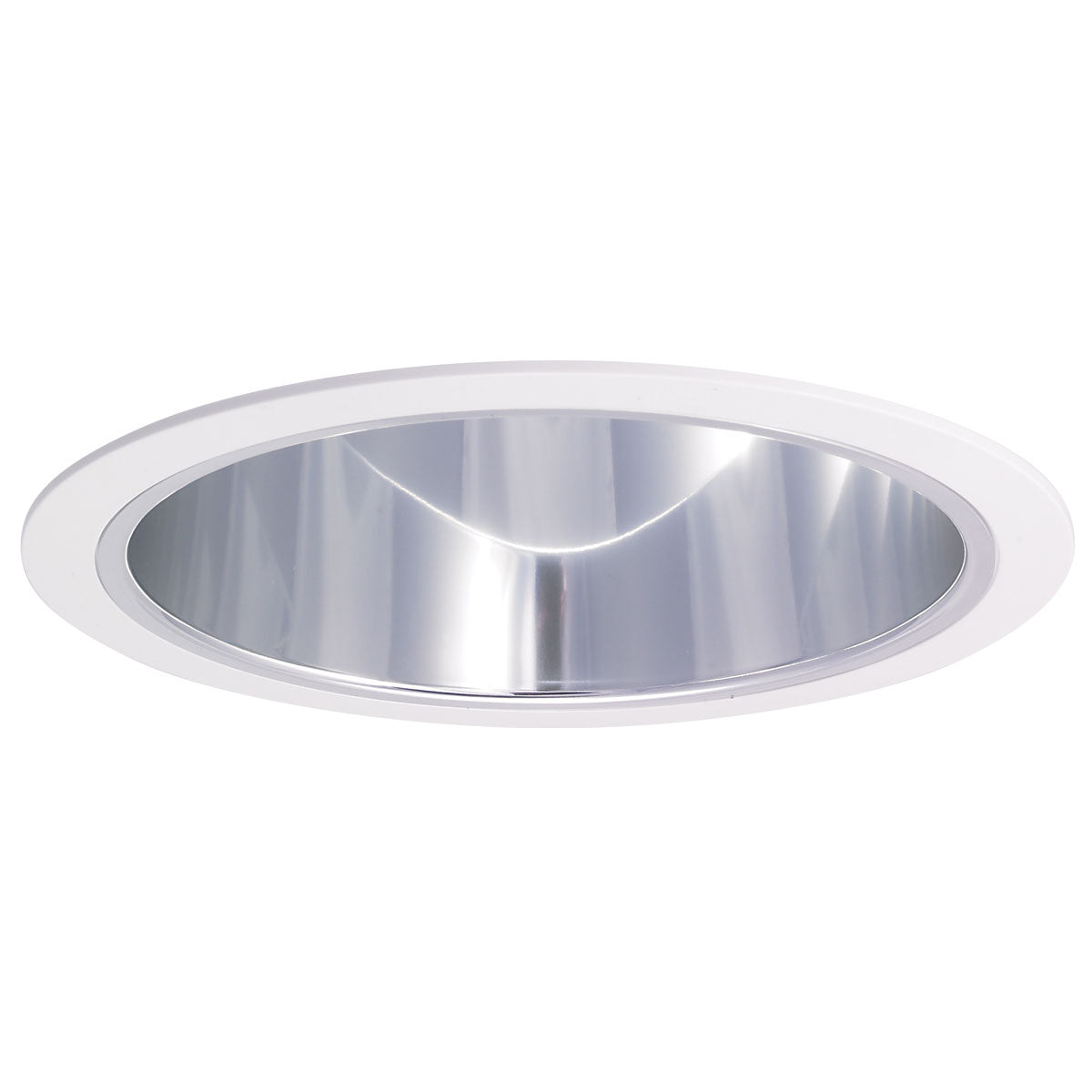 Nora Lighting - NTS-714C - 6" Specular Clear Reflectorector W/ Plastic Ring - Rec Inc 6" Trim - Chrome