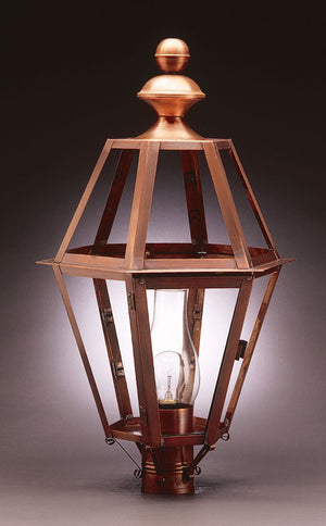 Northeast Lantern - 1623-AC-CIM-CLR - One Light Post Mount - Boston - Antique Copper