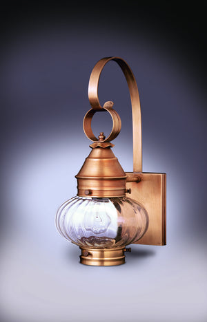 Northeast Lantern - 2021-AB-MED-OPT - One Light Wall Mount - Cageless Onion - Antique Brass