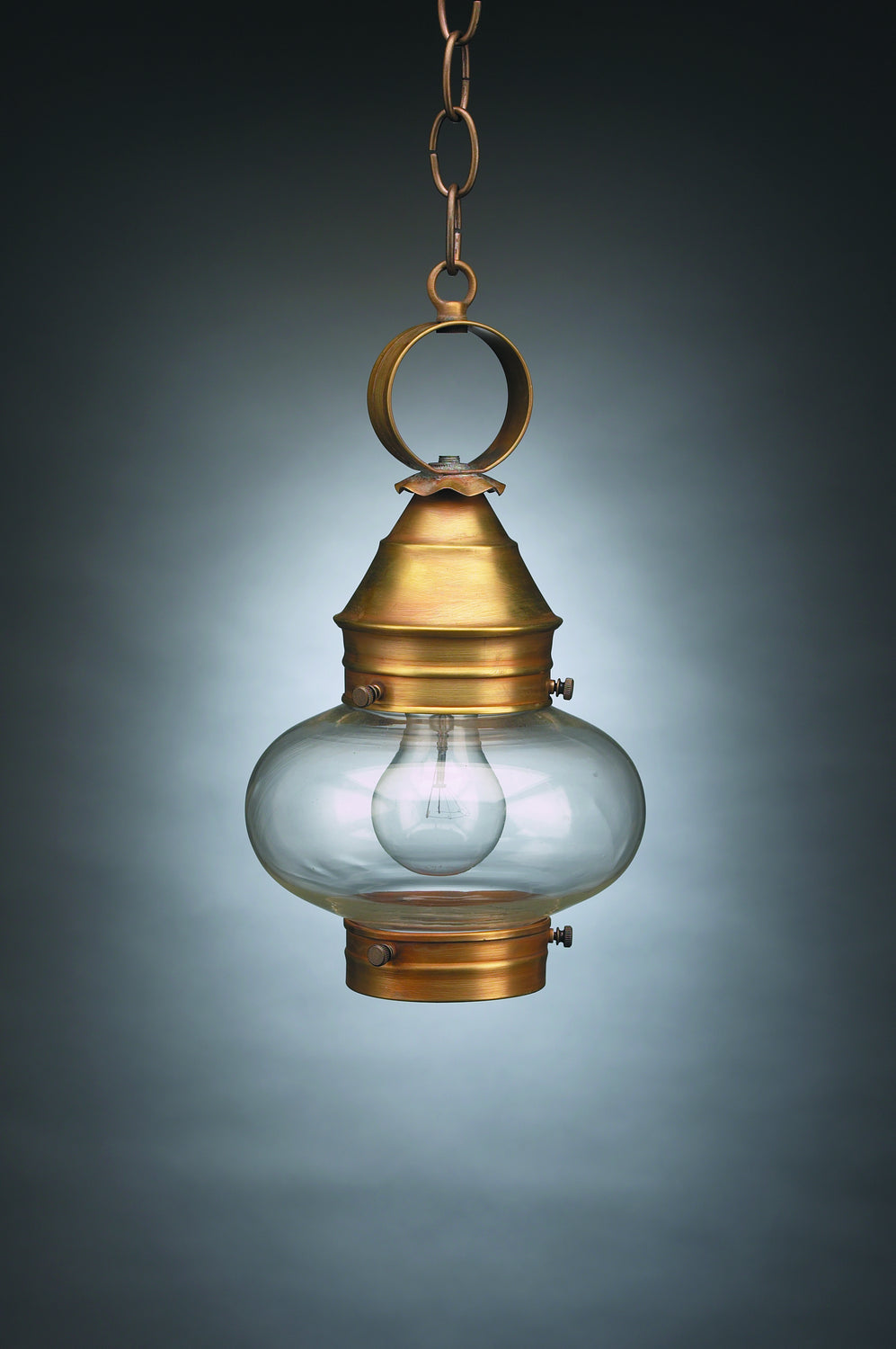 Northeast Lantern - 2022-AB-MED-CLR - One Light Hanging Lantern - Cageless Onion - Antique Brass