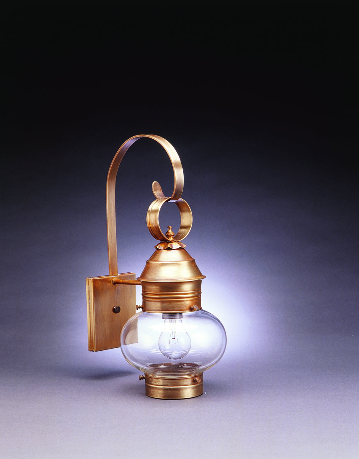 Northeast Lantern - 2031-AB-MED-CLR - One Light Wall Mount - Cageless Onion - Antique Brass