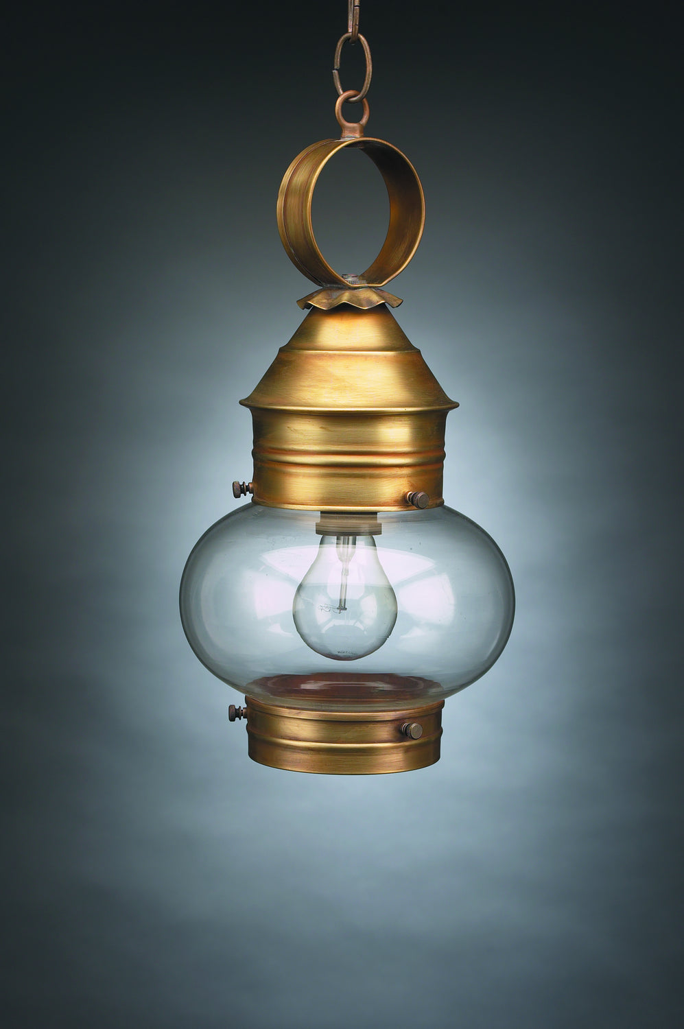 Northeast Lantern - 2032-AB-MED-CLR - One Light Hanging Lantern - Cageless Onion - Antique Brass