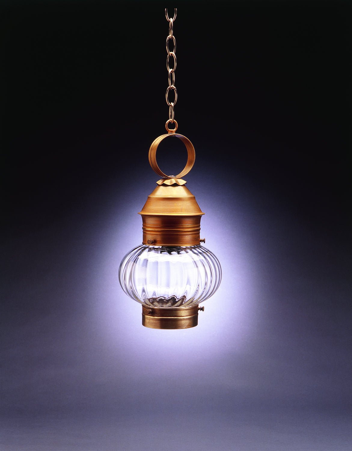 Northeast Lantern - 2032-AB-MED-OPT - One Light Hanging Lantern - Cageless Onion - Antique Brass